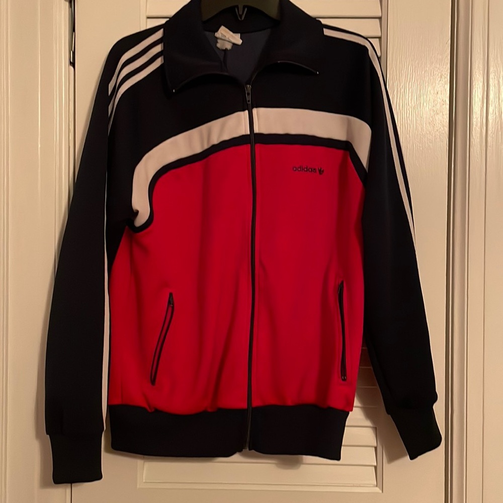 Blue red and white tracksuit jacket